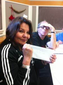 Brenda Prince, about to open Kevin''s letter 