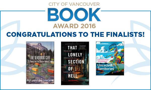 A warm TWC congratulations Vancouver Book Award finalists
